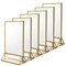 6Pack 4 x 6 Clear Acrylic Sign Holder with Gold Borders and Vertical Stand, Double Sided Table Menu Holders Picture Frames for Wedding Table Numbers, Restaurant Signs, Photos and Art Display